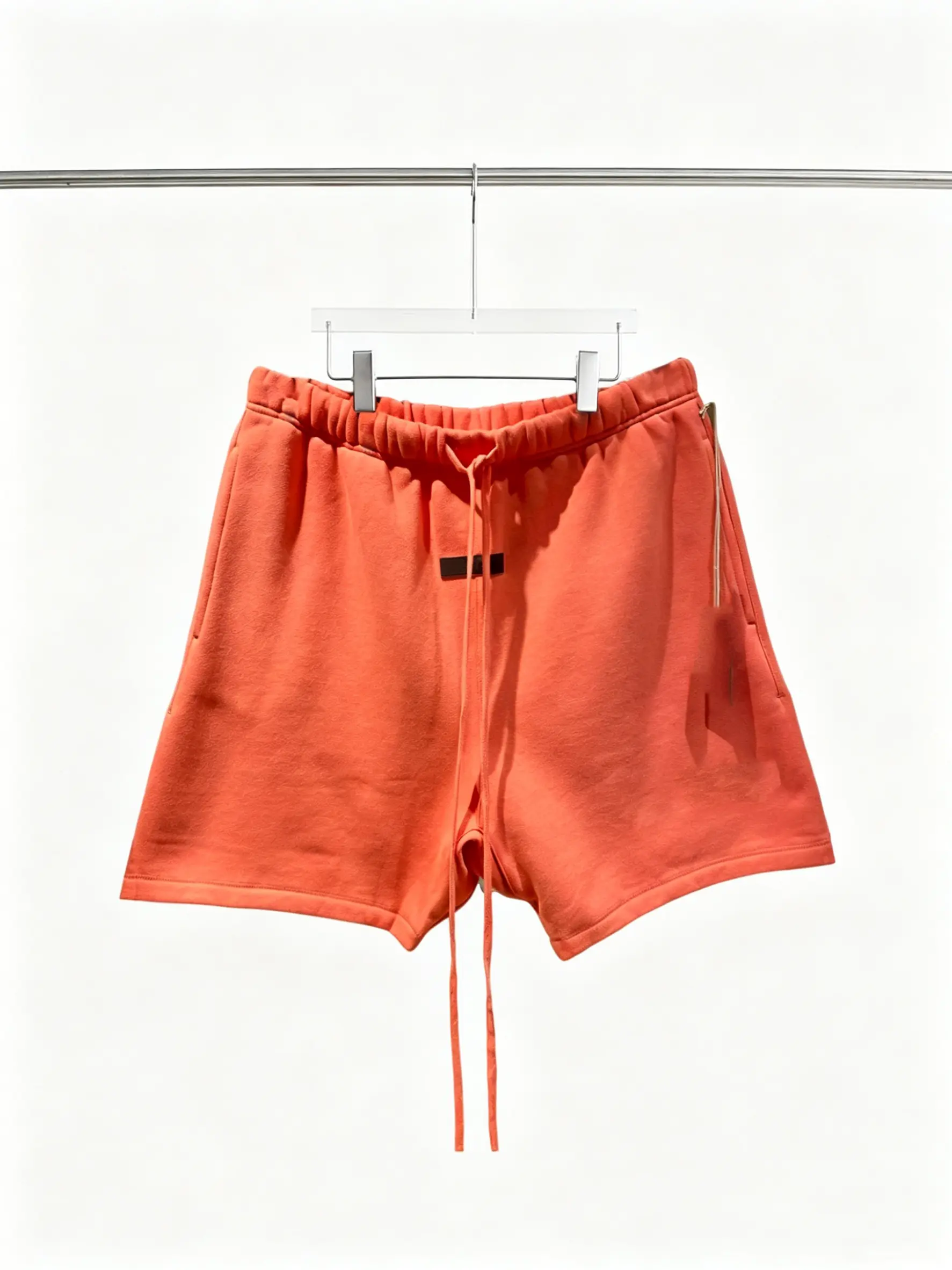 Coral Pink Relaxed Fit Sweat Shorts Loose Drawstring Shorts for Men Streetwear Casual Workout Shorts for Summer