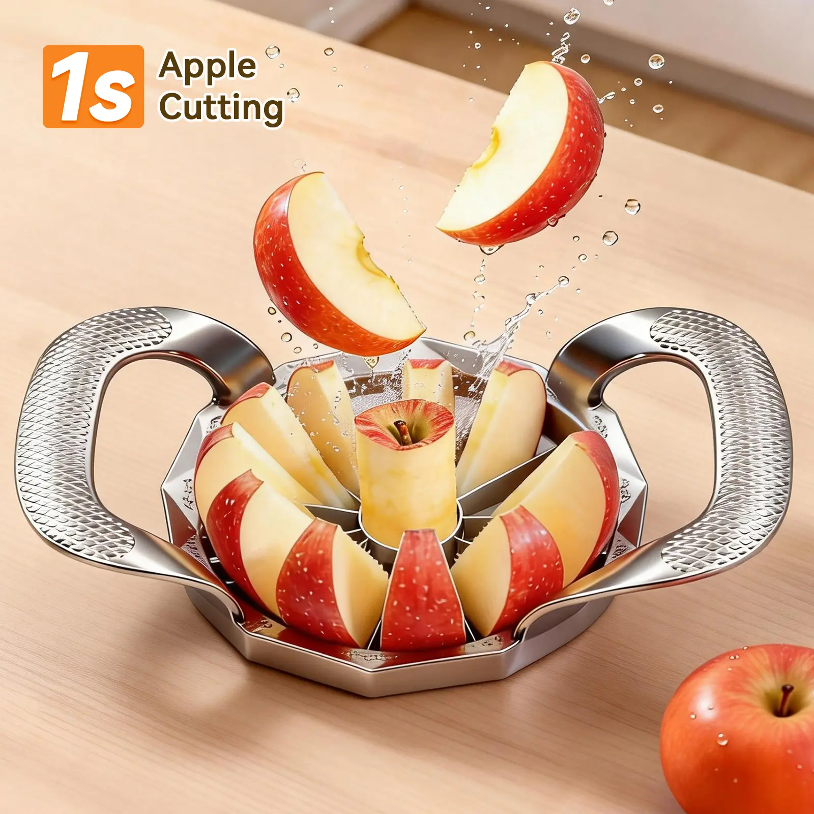 WELSTEEPSE Apple Cutting Tool,Apple Slicer,Kitchen Gadgets, HEAVY DUTY Apple Corer, 12-Blade 304 Stainless Steel Kitchen Essentials Apple Cutter Divider Pitter, Sturdy and Sharp Kitchenware, Fruit