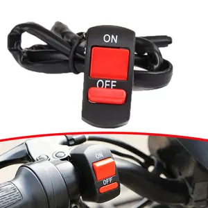 Universal Motorcycle Handlebar Flashing Switch Moto Light Switch ON OFF Button ATV Bike DC12V/10A Black Two Core Wire 2026 For your cars