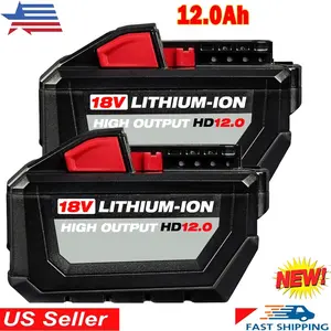 2026New 2PACK 12.0Ah For Milwaukee For M18 18V Extended Capacity Battery 48-11-1860 NEW