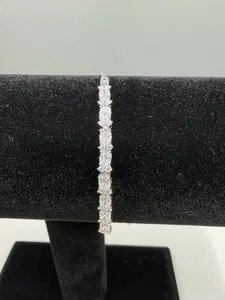 5 CTW Moissanite Tennis Bracelet S925 Silver Adjustable 7.5" Passes Diamond Tester w/ Certificate