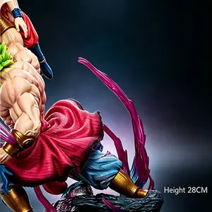 DBZ Warrior Collectible Statue with Gradient Energy Effect Base, Desktop Decor & Ideal Birthday Holiday Gift for Anime Fans