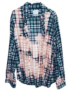 Teal/Peach Vintage Bleached Flannel (XL)
