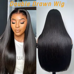 Bangjazz Human Hair Wig Double Drawn Hair Pre Bleached Knots 13X6 HD Lace Front Straight Hair 200% Density Glueless Wigs Brazilian Virgin Human Hair 4More Wig  Summervibes