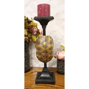 Ebros Large Nautical Reptile Tortoise Turtle Shell Pillar Candle Holder Statue 15"H