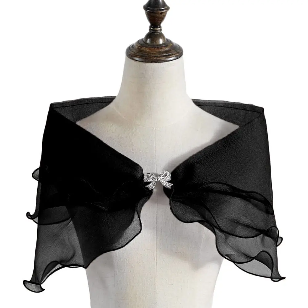 Fashion Tulle Lace Shawl Lace Short Sleeve Shrug Bridal Wedding Cape Elegant Evening Dress Shawl Party Shawl Banquet Dress Cloak