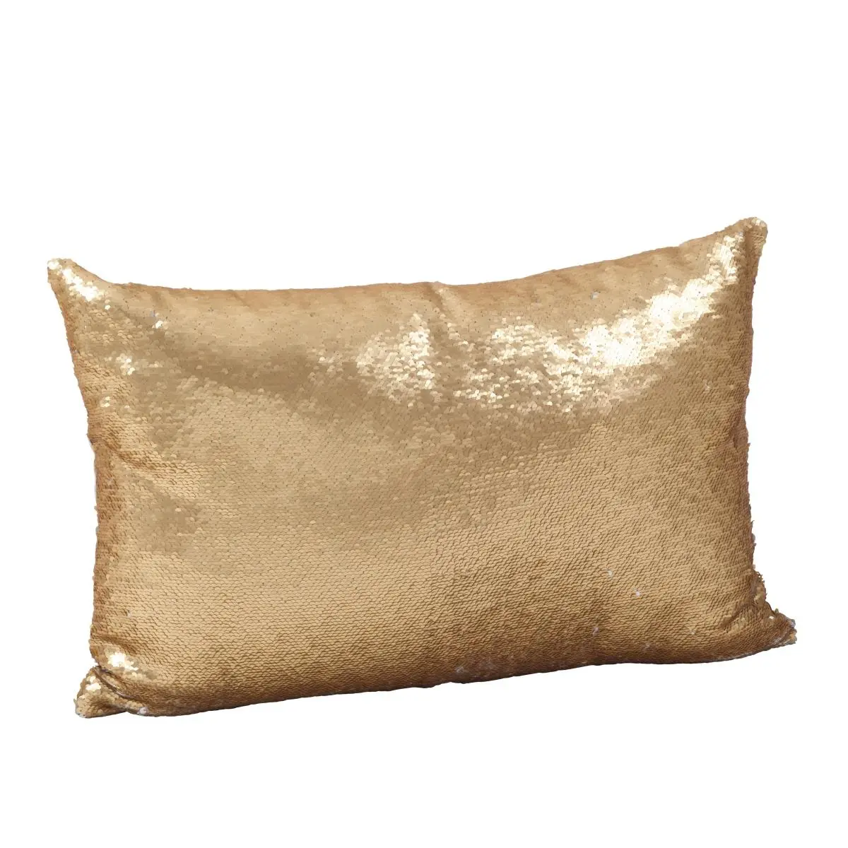 Saro 618.CH1624B Reversible Sequin Mermaid Poly Filled Throw Pillow - Champagne - 16 in. x 24 in.