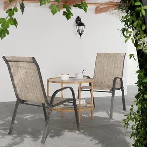 UDPATIO Greenish Spring Patio Dining Chairs Set of 2/3/4/6, Breathable Seat Fabric and Alloy Steel Frame for Backyard, Porch, Garden Chairs Outdoor Stackable Dining Chairs High Back Lumbar Support Durable Qualities
