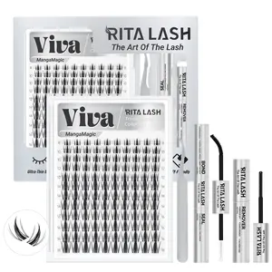 Viva, RITALASH 120pcs Manga Magic Collection DIY Lashes Kit, Diy Dramatic Lashes with Ultra-Dense, Long-Lasting Lashes, Eyelash Extensions, Beginner-Friendly DIY Lashes for a Voluminous Look, Clusters with Bond and Seal Remover tweezers
