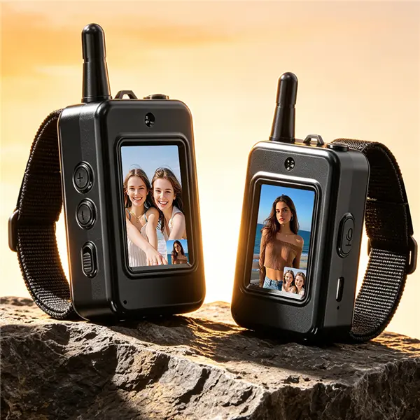Kids' Rechargeable 2-Way Portable Video Walkie-Talkie 2-Pack - Unisex, 500m/1640ft Range, 3 Channels, 4 Voice Modes, 1000mAh Batteries, Water-Resistant, Recharge & Play Toys, Cool Gifts, Toys for Boys, Ideal for Birthday Parties