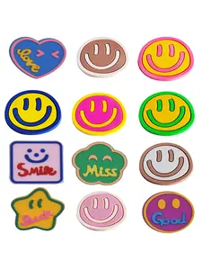 7/12pcs Cartoon Smiley Face Shoe Accessories, Crocs Fashion Accessories, DIY Shoe Decorations, Luggage Bag Accessories, Birthday Gift