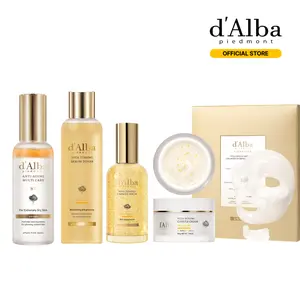 Vita Glow Complete | Day & Night Vitamin C Routine | Even Skin Tone & Dark Spot Care | All-In-One 5-Step Korean Skincare Set | Mist + Toner + Serum + Cream + Hydrogel Mask