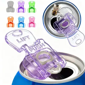 Crystal Clear Can Openers Set for Outdoor Enthusiasts, Reusable with Keychain Hole, Fits 202-Type Cans, Blocks Insects and Dust