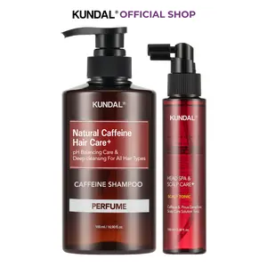 KUNDAL Caffeine Scalp Care Duo for Weak Roots – Cooling Shampoo + Hair Tonic