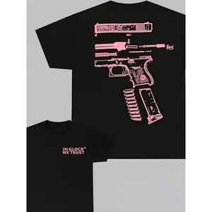 "We Trust " Double-Sided Printed T-Shirt, Light Pink, Unisex, Men's Gift, Casual Men's Cotton T-Shirt.
