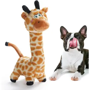 Twistable Giraffe Stuffedless Dog Toy for Small Medium Breed, Christmas gift, Plush Chew Toy with Crinkle Paper and Soft Fabric