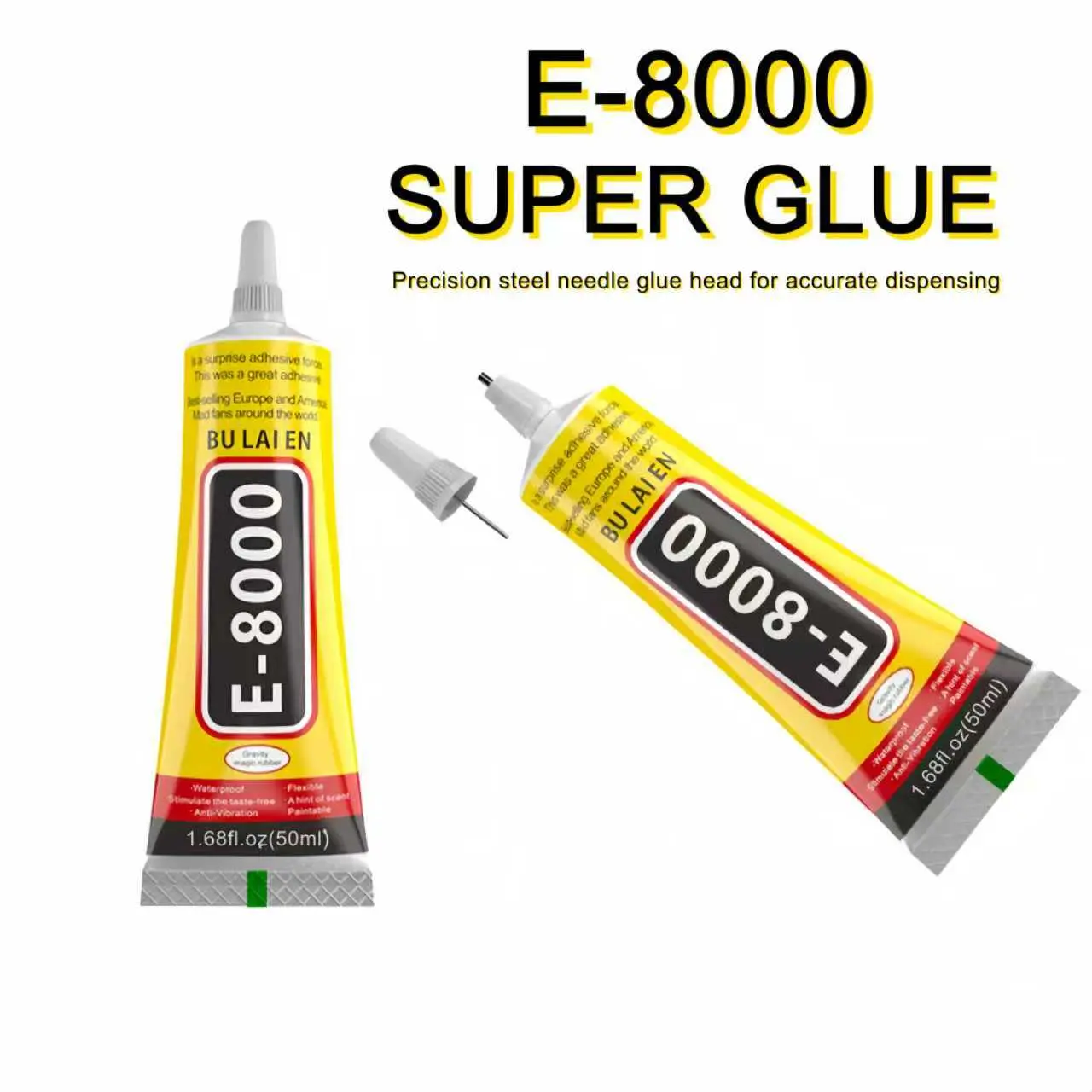 E8000 Strong Adhesive Gel, High Strength Glue, Extra Strong Adhesive, Long Lasting Bond, Jewelry Making Supplies, Precision Application for Metal, Plastic, Leather, Clothing Repair