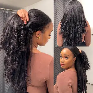 [New In] BGMgirl Headband Kinky Straight Half Wig with Spiral Curly Ends  200% Density Wig 100% Human Hair No-Glue Easy Install Beginner Friendly Protective Style Ready to Wear #SummerVibes #mothersdaygift