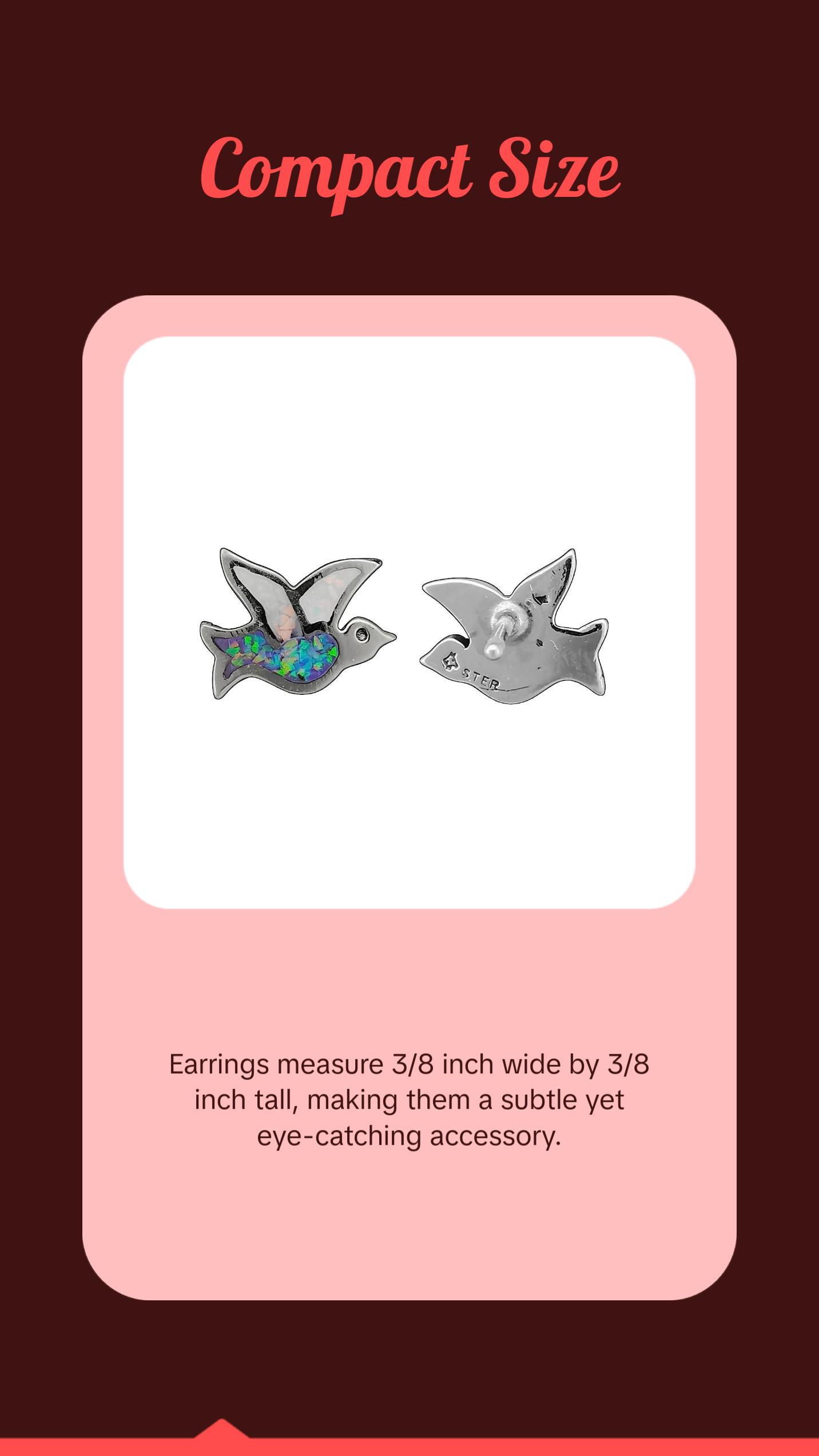 925 Sterling Silver Purple & White Fire Opal Sparrow Stud Earrings, Handmade Avian Post Earrings, Handcrafted Bird Jewelry