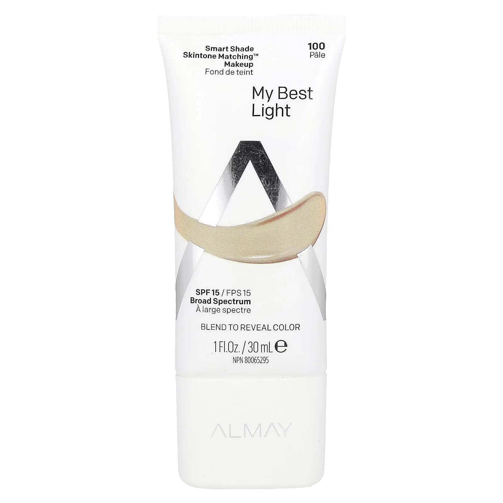 Almay Smart Shade, Skintone Matching Makeup, SPF 15, 100 My Best Light, 1 fl oz (30 ml)