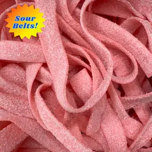 Super Sour Pink Lemonade Belts! - Sour Candy Lovers, Mouth-Puckering Candy, Face-Scrunching Snack, Tasty Pink Belts - Soft, Tart & Sweet! Resealable Pouch