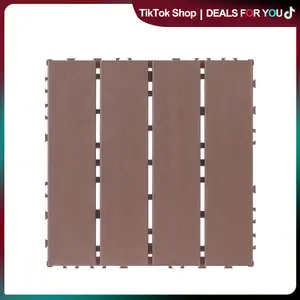 Interlocking Deck Tiles, 44 Pack , 12"x12" Waterproof Outdoor Flooring All Weather Use, Patio Floor Decking Tiles for Porch Poolside Balcony Backyard