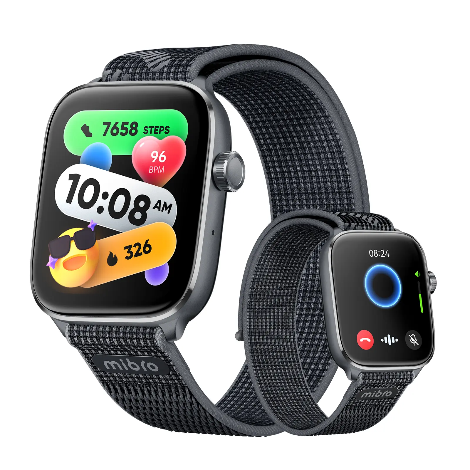 MIBRO Fit Smart Watch for Men - 1.75in AMOLED Screen Wearable Devices, AI Voice Assist, 8-Day Batteries, Phone Call Function, GPS, Heart Rate & Sleep Tracker, Multi-Sports Support, Android & iPhone Compatible (2026 Father's Day Gift, Cells Included), Wear