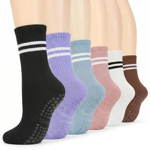 Non Slip Yoga Socks for Women – Grip Pilates Barre Socks with Silicone Dots, Soft Breathable Athletic Socks for Workout, Dance, Gym & Indoor Training