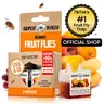 Super Ninja Fruit Fly Traps  - Very Effective Catcher for Kitchen Counters & Trash Bins - Natural Liquid Bait - Safe for Kids & Pets - 2 Bottles - 3 Weeks Protection - Eco-Friendly Design Household Pest Control