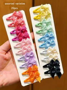 20 colorful random-shaped bow hair clips in various colors, suitable for daily use as hair accessories