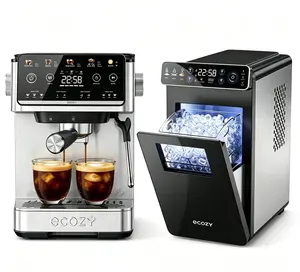 ecozy 4-in-1 Espresso Machine & ecozy Ice Makers Countertop, Full-Color Smart Panel Ice Machine