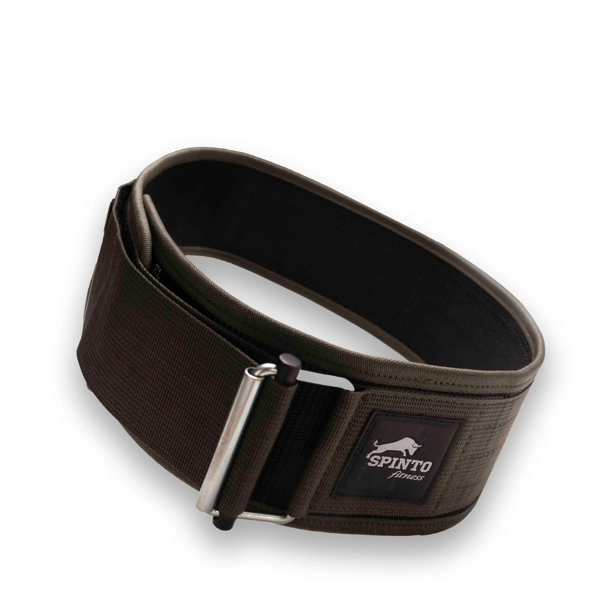 SPINTO FITNESS Self-Locking Nylon Powerlifting Belt - 4 in Thick, Durable Build, Steel Buckle, Adjustable Velcro, Quick Adjust/Release, Versatile Sizing (X-L Option), Unisex Gym Accessory, Core Stability, Lower Back Support for Safer Lifts, Multi-Size, 1,