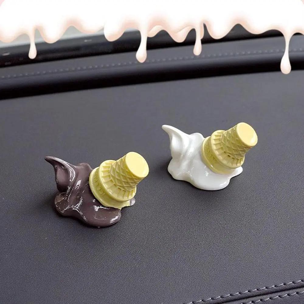 Car Interior Decoration Ornament Funny 3D Ice Cream Cute Stickers Use on Dashboard Door Panel