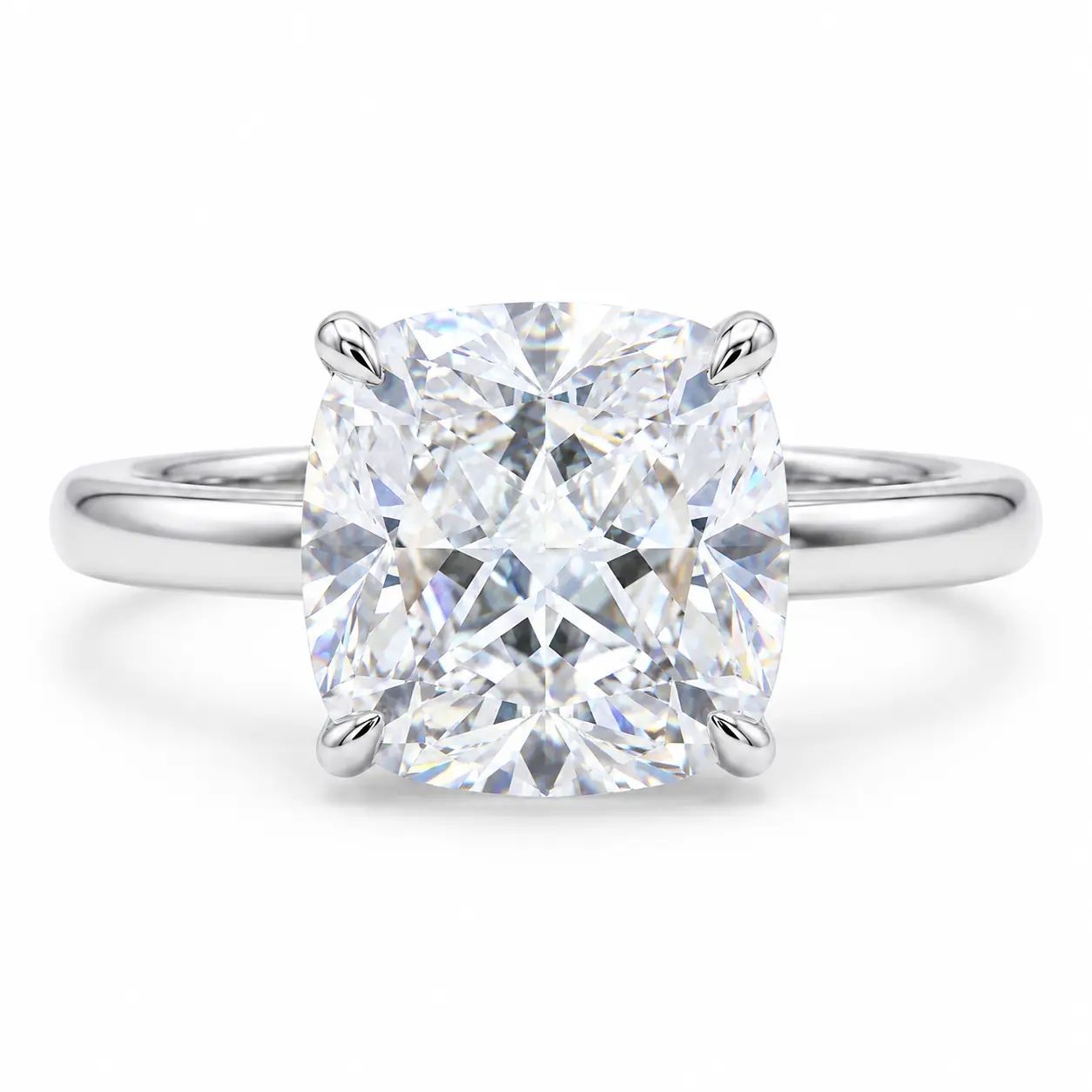 Women's Luxury Handmade 4-Prong Cushion Cut Solitaire Engagement Ring, Wedding & Anniversary Gift Costume Jewelry engagement rings promise rings