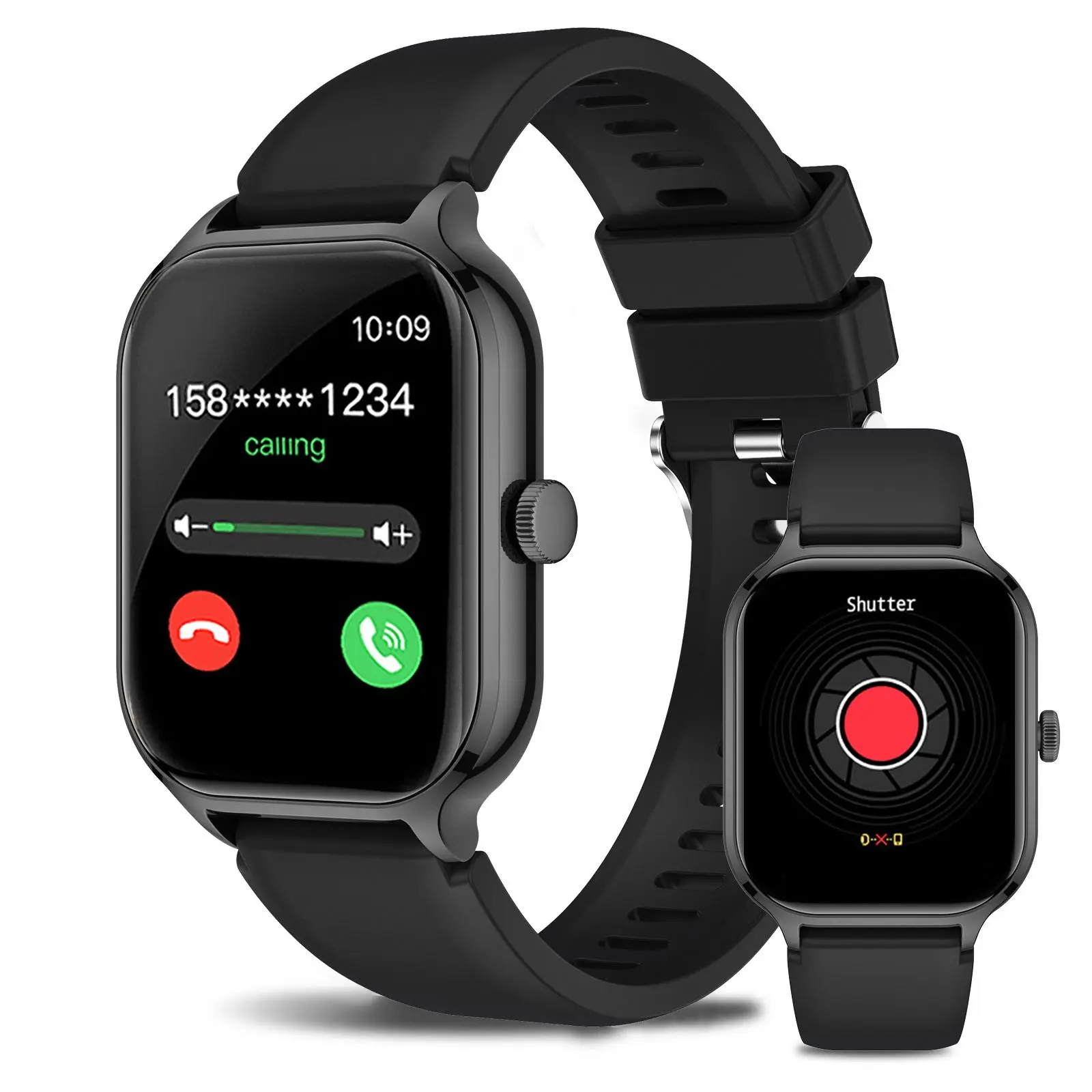 Smart Watch with Calling and Music, Message Notifications, Custom Photo Wallpaper, Multiple Watch Faces, Alarm Clock, Full Touchscreen Smartwatch for Android and iPhone