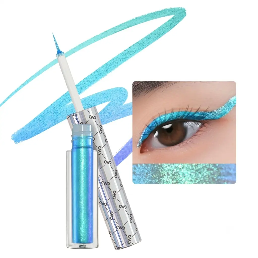 Chameleon Liquid Eyeliner, Liquid Glitter Eyeliner, Highly Pigmented, Metallic MultiColor Shifting waterproof Eyeliner, Ultra-Fine Tip, Longwearing, Smudge-proof (#301)
