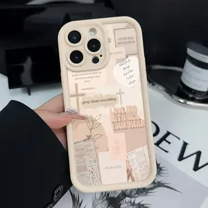 Aesthetic Silicone Smartphone Case, Rugged Durable Shockproof Anti-Scratch Soft Handheld Cellphone Accessory for iPhone 17/16/15 Pro Max Plus/14/13/12/11 - Lightweight Slim Design with UV Print