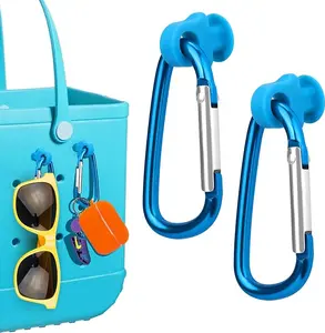 2Pcs Hooks Set Accessories Compatible for Beach Bag, Insert Carabiner Key Chain Holder Charms, Compatible for Beach Bag Beach Tote Bag, Perfect Attachment for Beach Totes