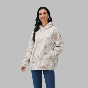 Essential for autumn and winter! Women's Maple Leaf Printed Camouflage Hoodie Pocket Sports Hoodie Casual Wear Must Have Women's Hoodie Kangaroo Fashion Womenswear