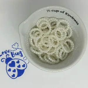 12mm size 50mm pack of pearl wide mouth spacers. Perfect for pens, keychains, wristlets, or any other DIY project.