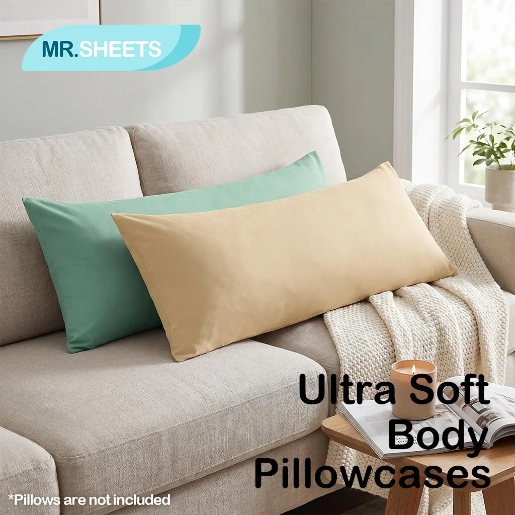 FLXXIE Brushed Microfiber Body Pillowcases - Silky Sheets, Breathable Sheets, Skin-Friendly, Wrinkle Resistant, Envelope Closure, Easy-Care, Fade-Stay Vibrant, Cloud-Soft, Home Favorites for Nest Upgrade