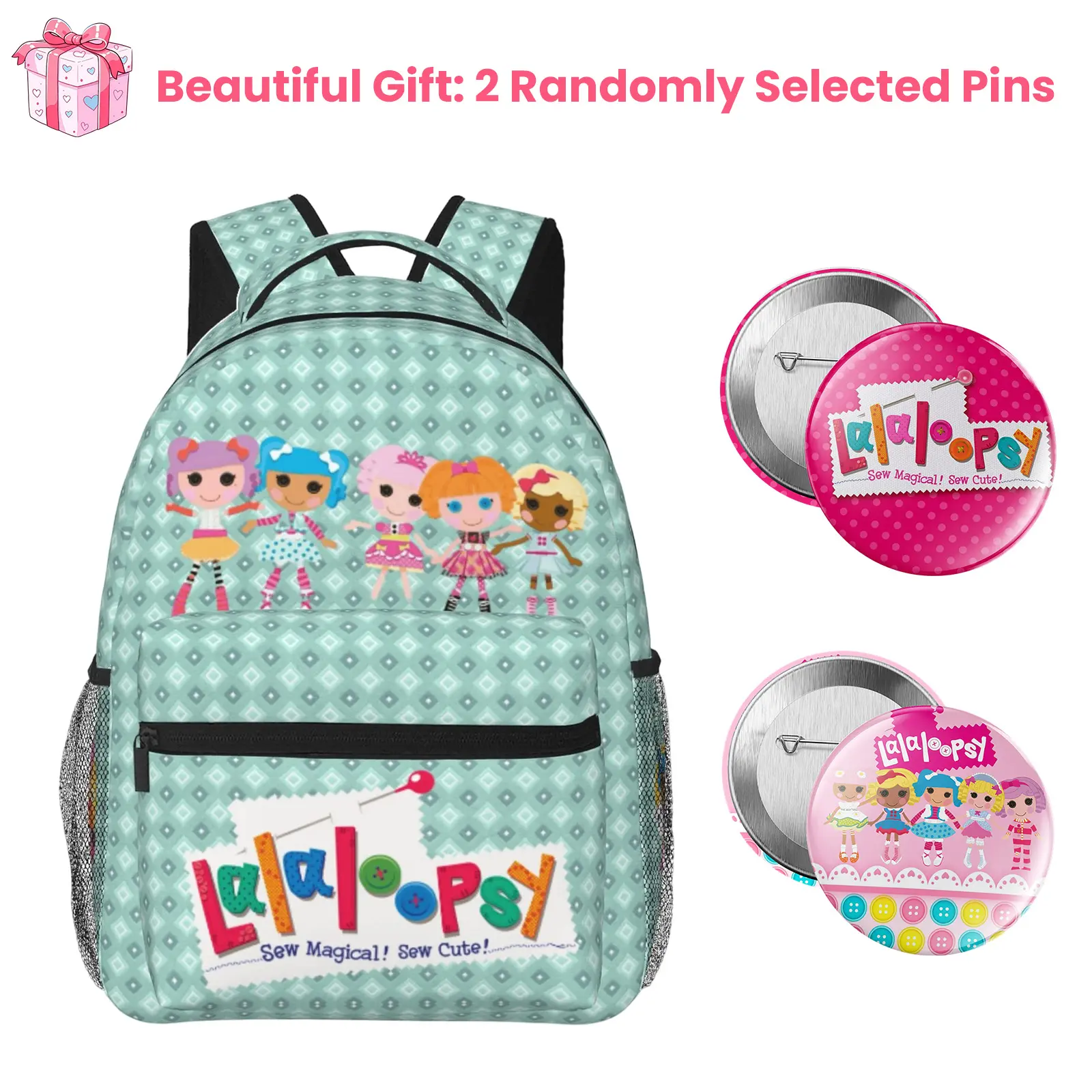 Lalaloopsy Kids School Bookbag We're Lalaloopsy Netflix Lightweight Backpack MGA Lalaloopsy Great Back to School Gift for Elementary & Middle School Ages 8–12