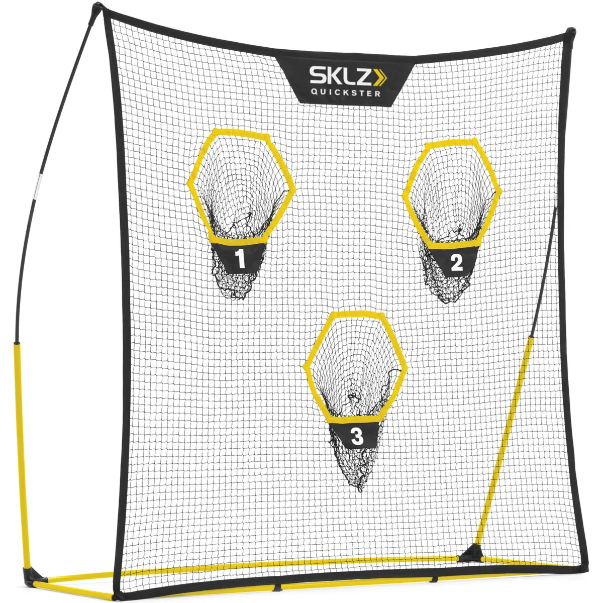 SKLZ Quickster Quarterback Training Net - Black, 7x7 ft, Numbered Zones, for Home & Field Passing Drills, 7X7 Feet, Quick Assembly