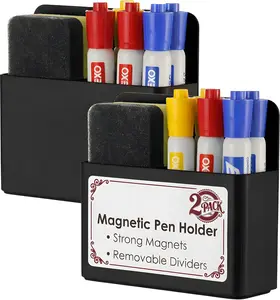 Magnetic Dry Erase Marker Holder Non Slip Acrylic Strong Hold for Whiteboard Fridge Locker Office Desk All Metal Surfaces Pen Pencil Cup Organizer