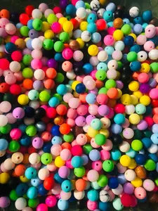 9mm Round Silicone Bead Various Colors Randomly Chosen Soft Flexible for Jewelry Making DIY Projects 3mm Holes