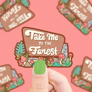 Take me to the Forest National Parks Waterproof Vinyl Sticker Decor Decorative Deer Trees