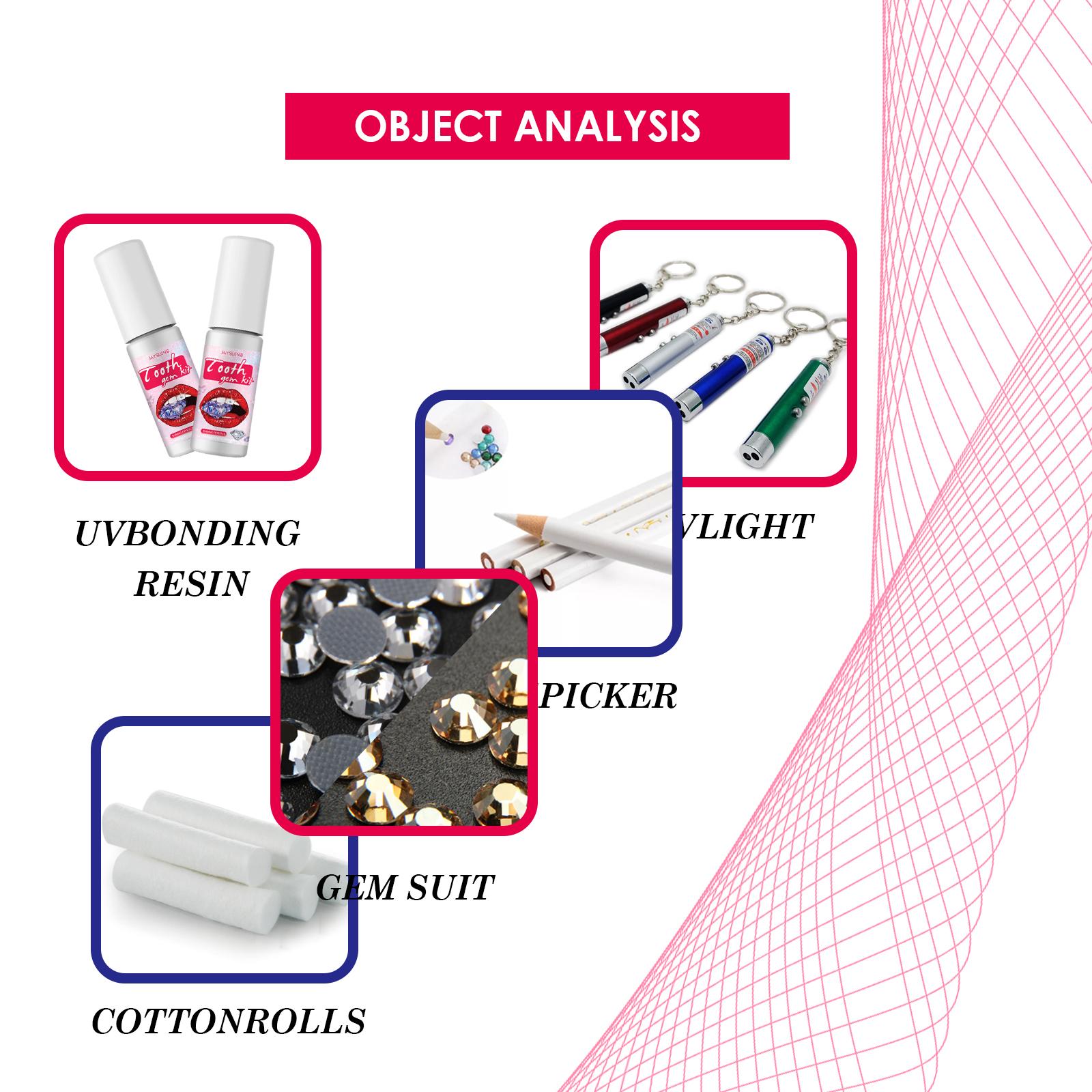 TikTok Shop Teeth Gems Kit  Detachable Easy Install Crystal Tooth Jewels Shiny Stickers for Daily Use Party Accessory