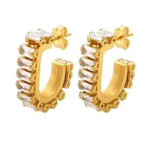 Tennis CZ Stud Earrings - Waterproof - Tarnish-free