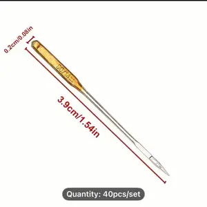 40pcs Singer Titanium Plated Sewing Machine Needles - Assorted Sizes 9, 11, 14, 16, 18 - Durable, Long-Lasting for Domestic Use, Sewing Machine Needles|Assorted Needle Sizes|Titanium Plated Needles