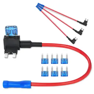 【Spotlight Day】VEVOR Fuse Tap, 24 Packs, 4 Types 12V Car Add-a-Circuit Fuse Tap Adapter, Standard Mini Micro2 and Low Profile Mini Blade Fuses Holder, ATO ATC ATM Fuses Adapter Jumper for Cars Trucks Boats